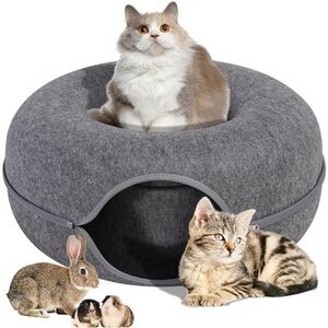 Cat Tunnel Bed, Indoor Cat Cave, Cat Tunnel, Large Cat House, Donut Cat Bed